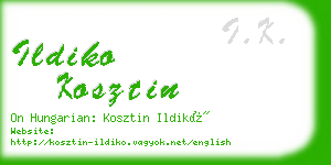 ildiko kosztin business card